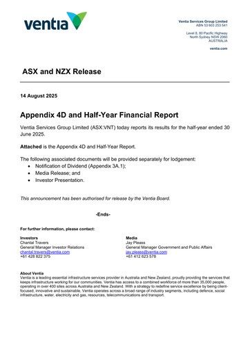 Vorschaubild Ventia Services Group Halbjahresbericht 2025-h1