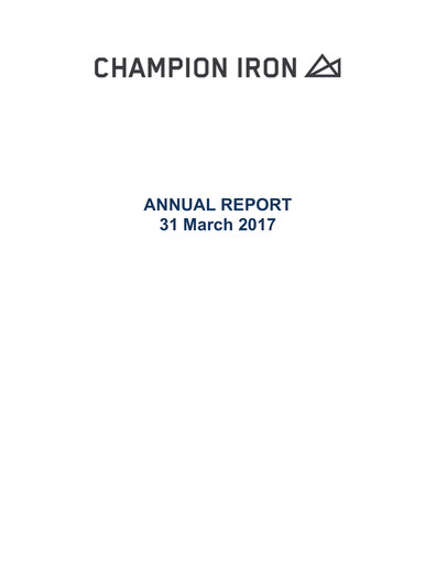 Thumbnail Champion Iron Financial Statement 2017