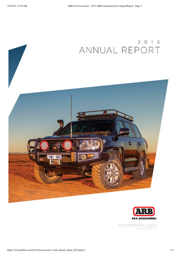 Vorschaubild ARB Corporation Limited Jahresbericht 2013