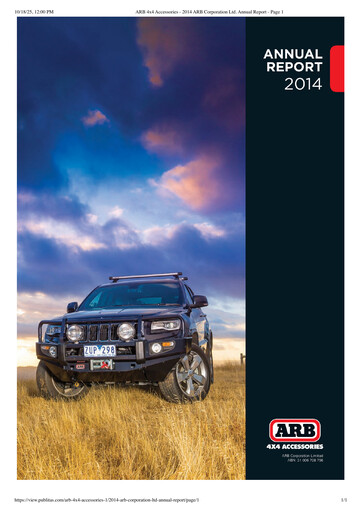 Vorschaubild ARB Corporation Limited Jahresbericht 2014
