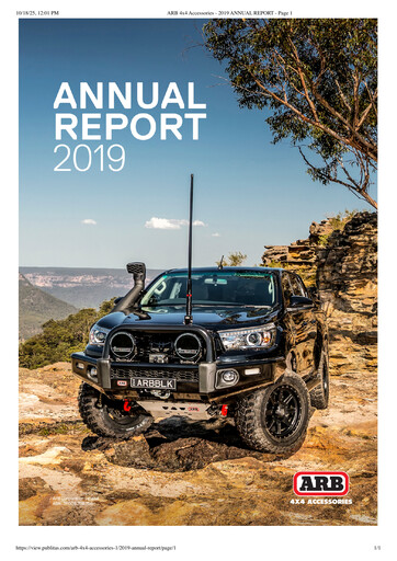 Vorschaubild ARB Corporation Limited Jahresbericht 2019