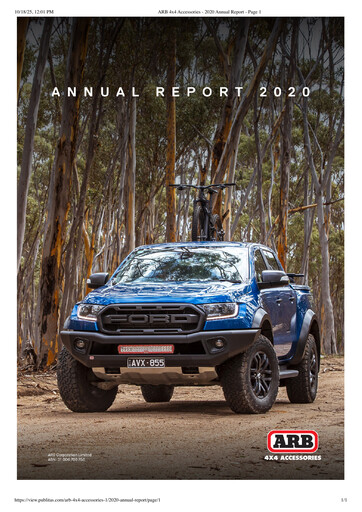 Vorschaubild ARB Corporation Limited Jahresbericht 2020
