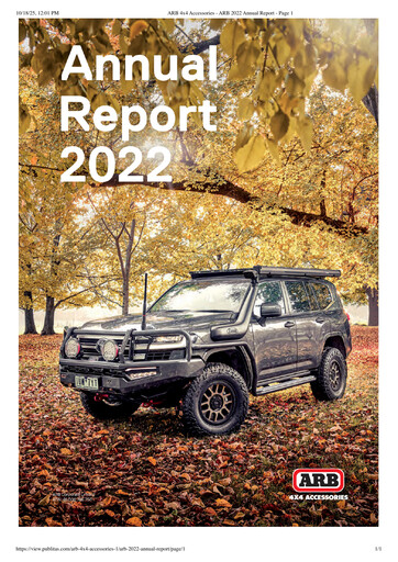 Vorschaubild ARB Corporation Limited Jahresbericht 2022