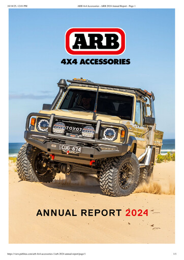 Vorschaubild ARB Corporation Limited Jahresbericht 2024