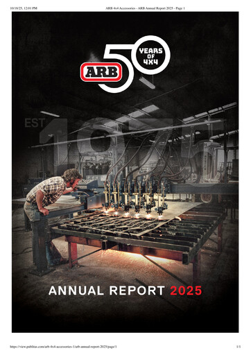 Vorschaubild ARB Corporation Limited Jahresbericht 2025