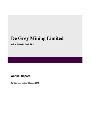 Thumbnail De Grey Mining Annual Report 2015