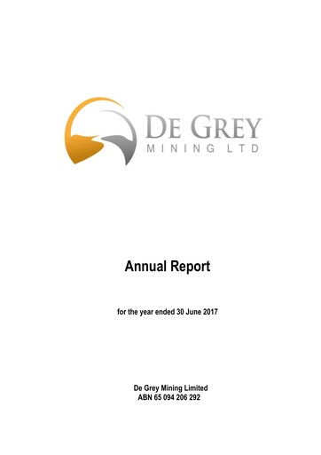 Thumbnail De Grey Mining Annual Report 2017