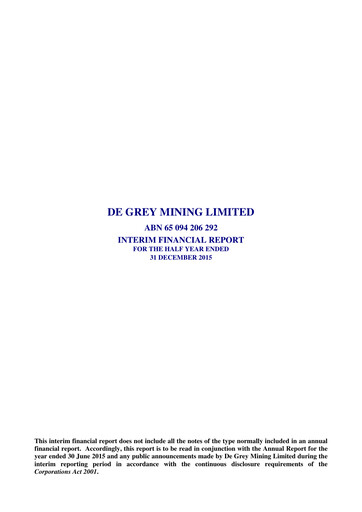 Thumbnail De Grey Mining Half-year Report 2015-h2