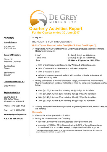 Thumbnail De Grey Mining Quarterly Report 2017-q2