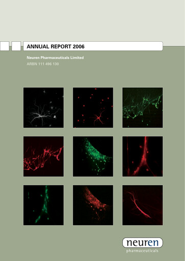 Thumbnail Neuren Pharmaceuticals Annual Report 2006