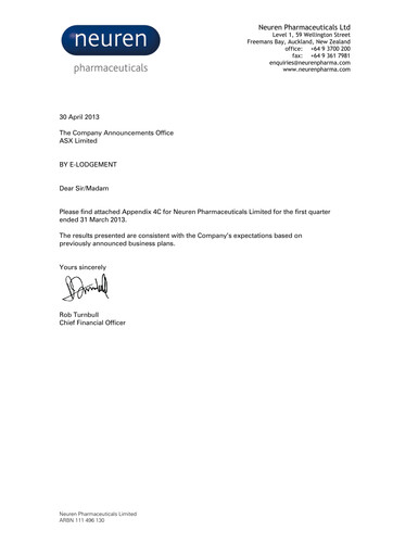 Thumbnail Neuren Pharmaceuticals Quarterly Report 2013-q1