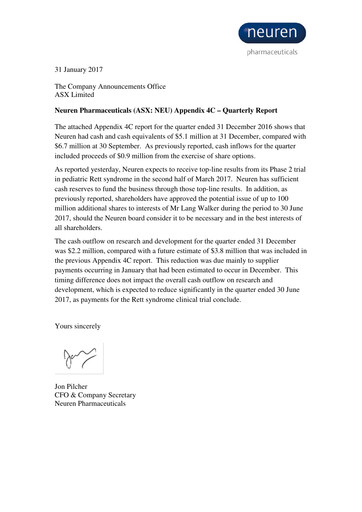Thumbnail Neuren Pharmaceuticals Quarterly Report 2016-q4
