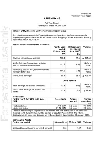Thumbnail Region Group Financial Report fy2014