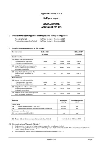 Thumbnail Orora Limited Half-year Report 2015-h1