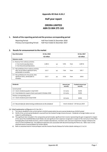 Thumbnail Orora Limited Half-year Report 2019-h1