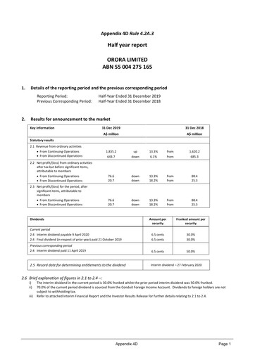 Thumbnail Orora Limited Half-year Report 2020-h1