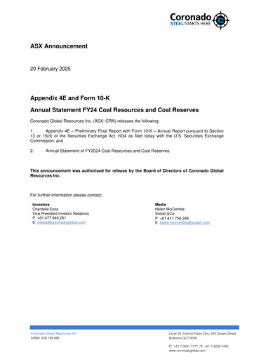 Thumbnail Coronado Global Resources Annual Report 2024