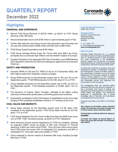 Thumbnail Coronado Global Resources Quarterly Report 2022-q4