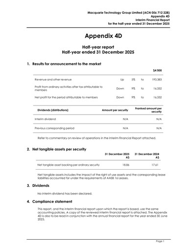 Vorschaubild Macquarie Technology Group Halbjahresbericht 2026-h1
