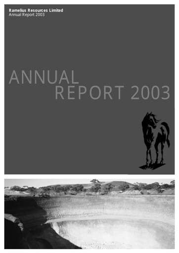 Thumbnail Ramelius Resources Annual Report 2003