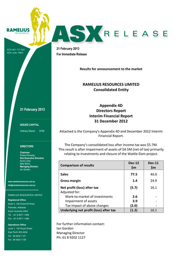 Thumbnail Ramelius Resources Half-year Report 2013-h1