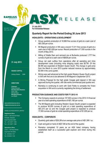 Vorschaubild Ramelius Resources Quartalsbericht 2013-q4