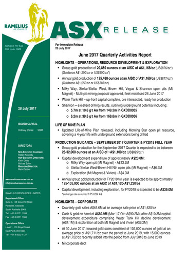 Vorschaubild Ramelius Resources Quartalsbericht 2017-q4