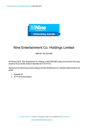 Thumbnail Nine Entertainment Co. Holdings Financial Report 2018