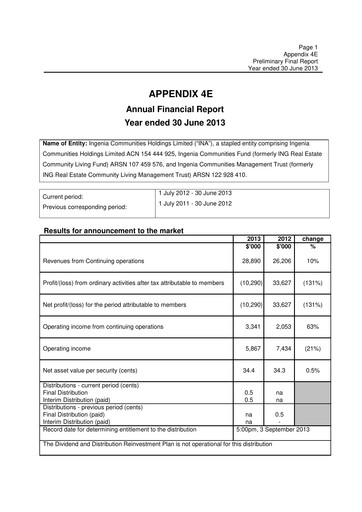 Thumbnail Ingenia Communities Group Financial Statement 2013