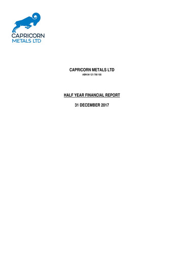 Thumbnail Capricorn Metals Half-year Report 2017-2018-h1