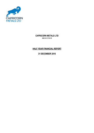 Thumbnail Capricorn Metals Half-year Report 2018-2019-h1