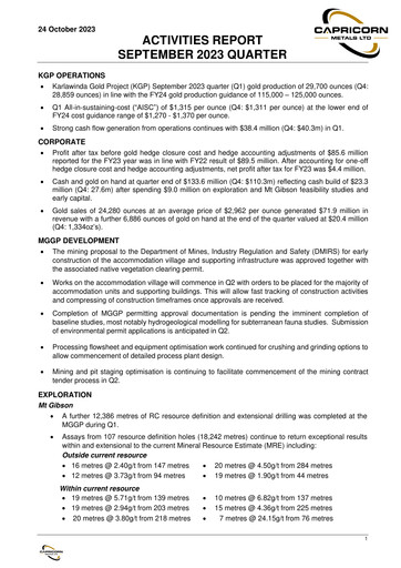 Thumbnail Capricorn Metals Quarterly Report 2023-2024-q1