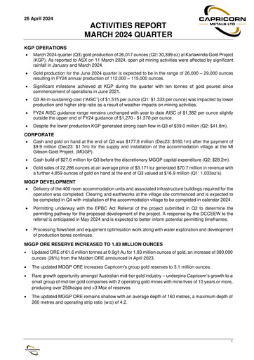 Thumbnail Capricorn Metals Quarterly Report 2024-q3