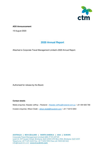 Thumbnail Corporate Travel Management Annual Report 2020