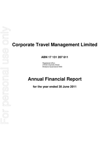 Thumbnail Corporate Travel Management Financial Report 2011