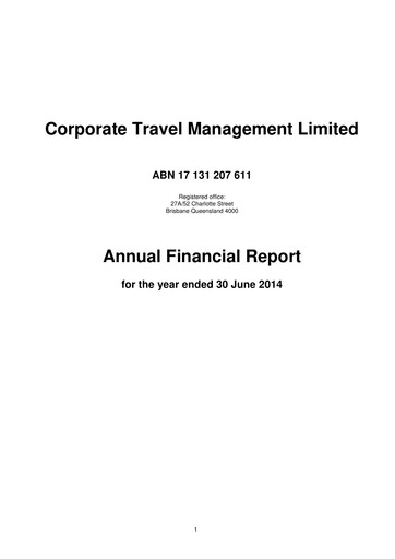 Thumbnail Corporate Travel Management Financial Report 2014