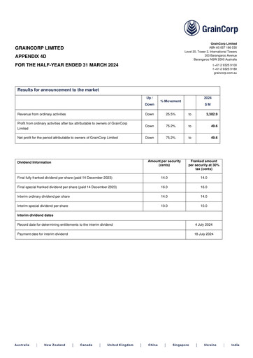 Thumbnail GrainCorp Financial Report 2024-h1