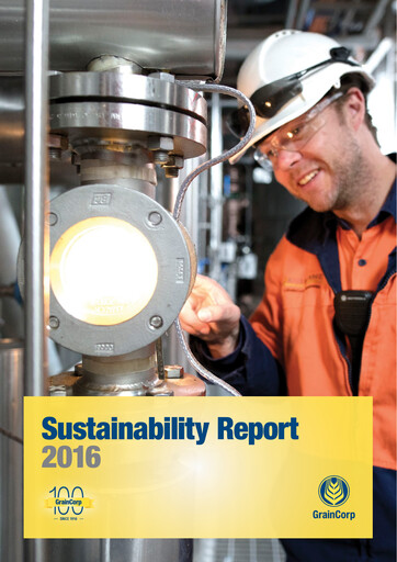 Thumbnail GrainCorp Sustainability Report 2016