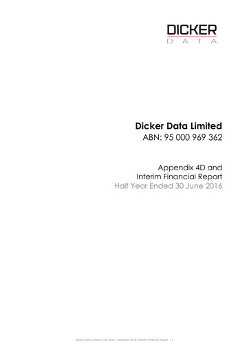 Thumbnail Dicker Data Half-year Report 2016-h1
