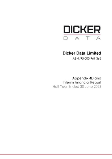 Thumbnail Dicker Data Half-year Report 2023-h1
