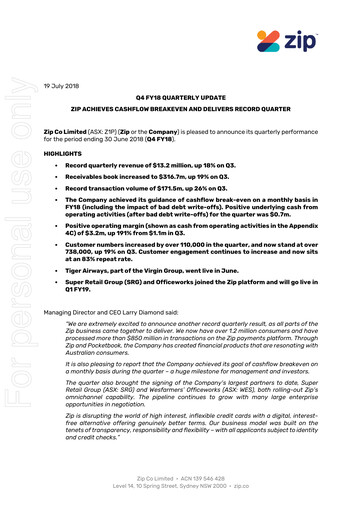 Thumbnail Zip Co Quarterly Report 2018-q4