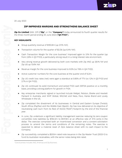 Thumbnail Zip Co Quarterly Report 2023-q4