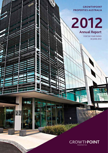 Miniature Growthpoint Properties Australia Rapport annuel 2012