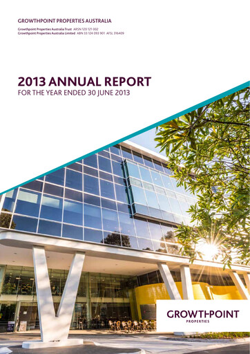 Miniature Growthpoint Properties Australia Rapport annuel 2013
