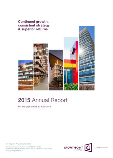 Miniature Growthpoint Properties Australia Rapport annuel 2015