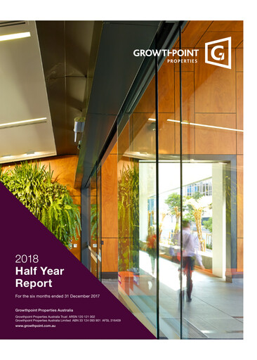 Miniature Growthpoint Properties Australia Rapport semestriel 2018-h1