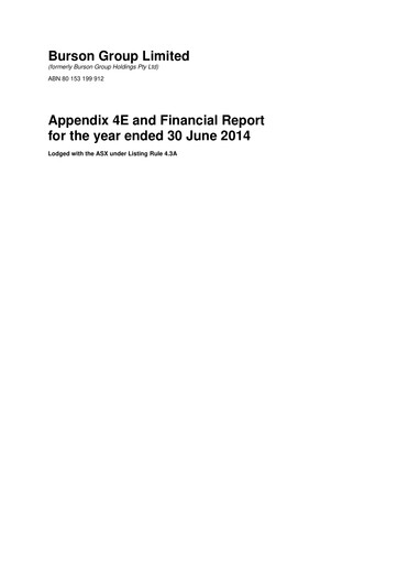Thumbnail Bapcor Limited Financial Report 2014