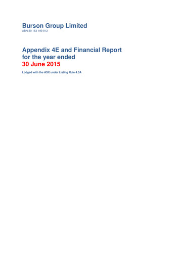 Thumbnail Bapcor Limited Financial Report 2015