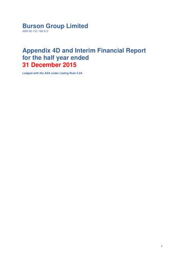Thumbnail Bapcor Limited Financial Report 2016-h1