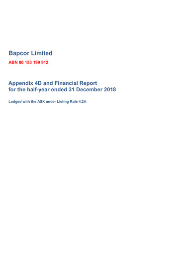 Thumbnail Bapcor Limited Financial Report 2019-h1